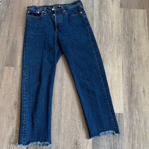Levi Wedgie Straight 27 Blue Denim Jeans
